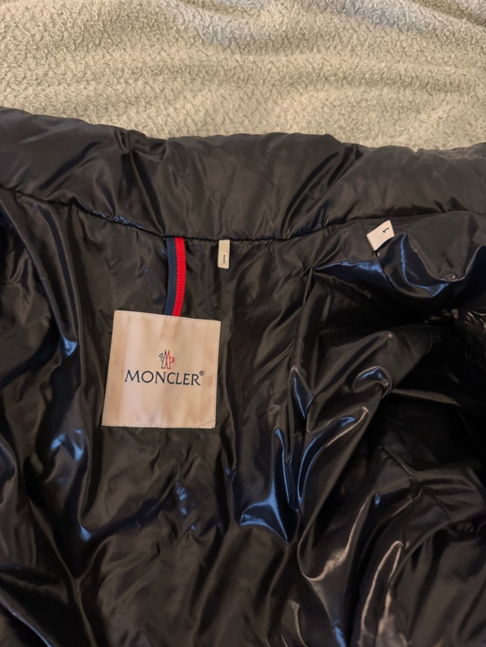 Moncler Women's Black Fur-Trim Hooded Puffer Jacket - Picture 3 of 8